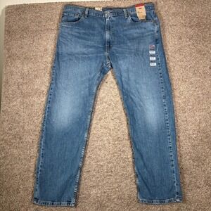 Levi's 505 Regular Fit Stretch Jeans Mens 40x30 Light Wash Denim NWT